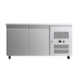 CUBO Preparation Workbench 282L - 2 Door Counter Fridge - Stainless Steel - 1360(W) x 700(D)mm - CS-GN2100TN