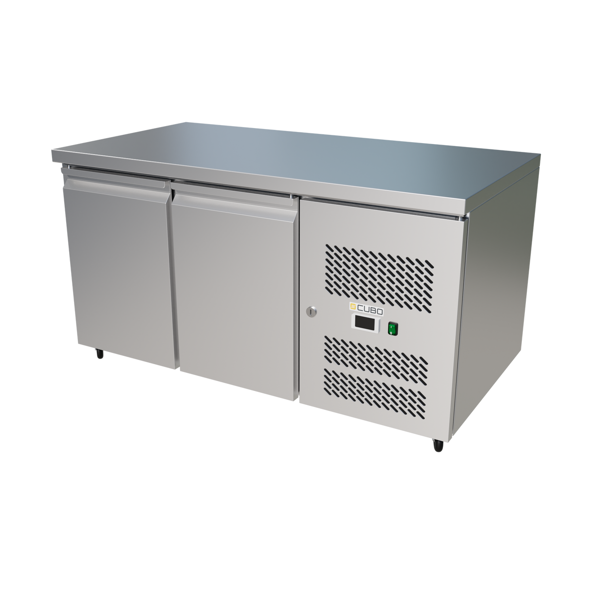 CUBO Preparation Workbench 282L - 2 Door Counter Fridge - Stainless Steel - 1360(W) x 700(D)mm - CS-GN2100TN