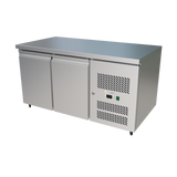 CUBO Preparation Workbench 282L - 2 Door Counter Fridge - Stainless Steel - 1360(W) x 700(D)mm - CS-GN2100TN