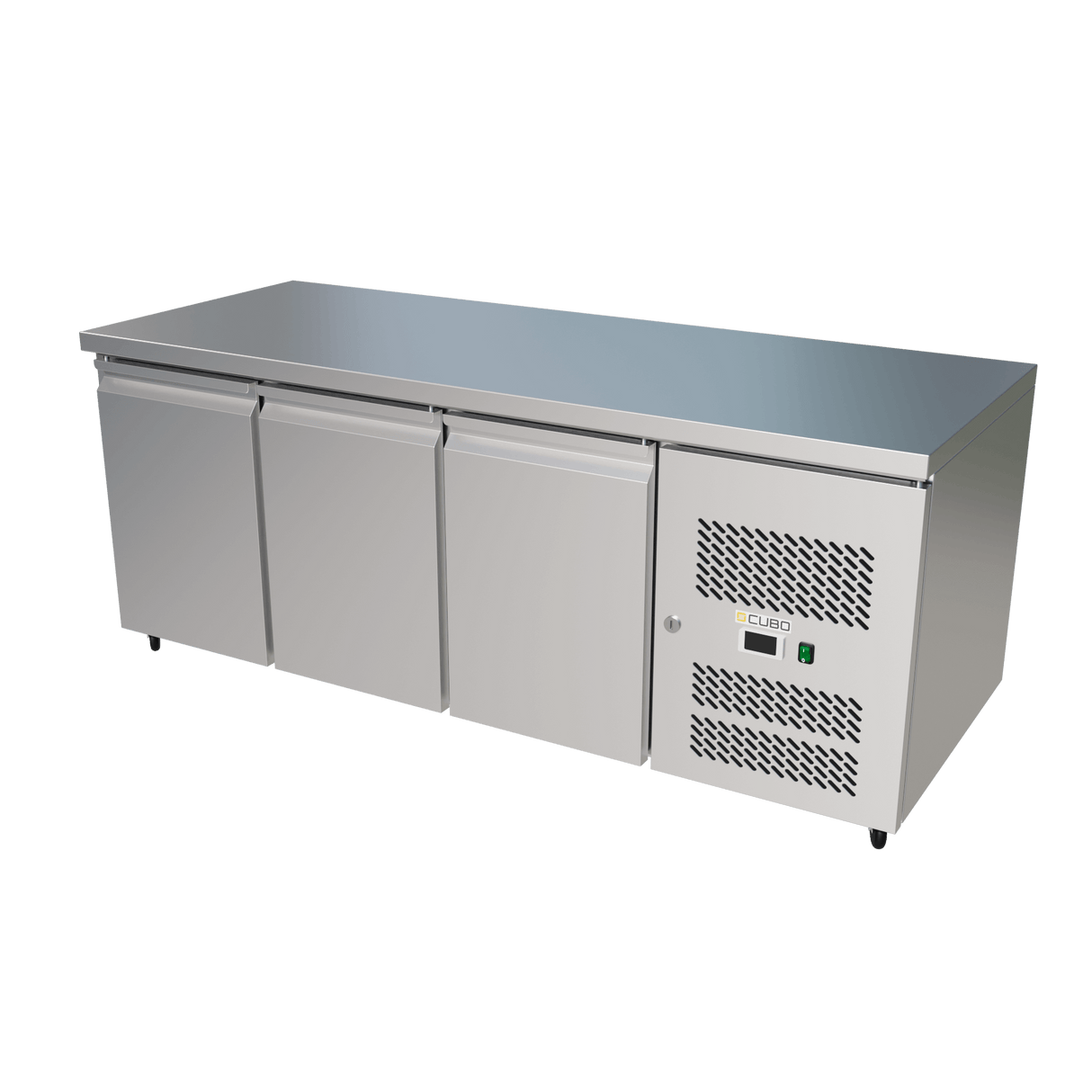 CUBO Vorbereitungswerkbank 417L - 3-türiger Thekenkühlschrank - Edelstahl - 1795(B) x 700(T)mm - CS-GN3100TN