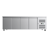 CUBO Vorbereitungswerkbank 553L - 4-türiger Thekenkühlschrank - Edelstahl - 2230(B) x 700(T)mm - CS-GN4100TN