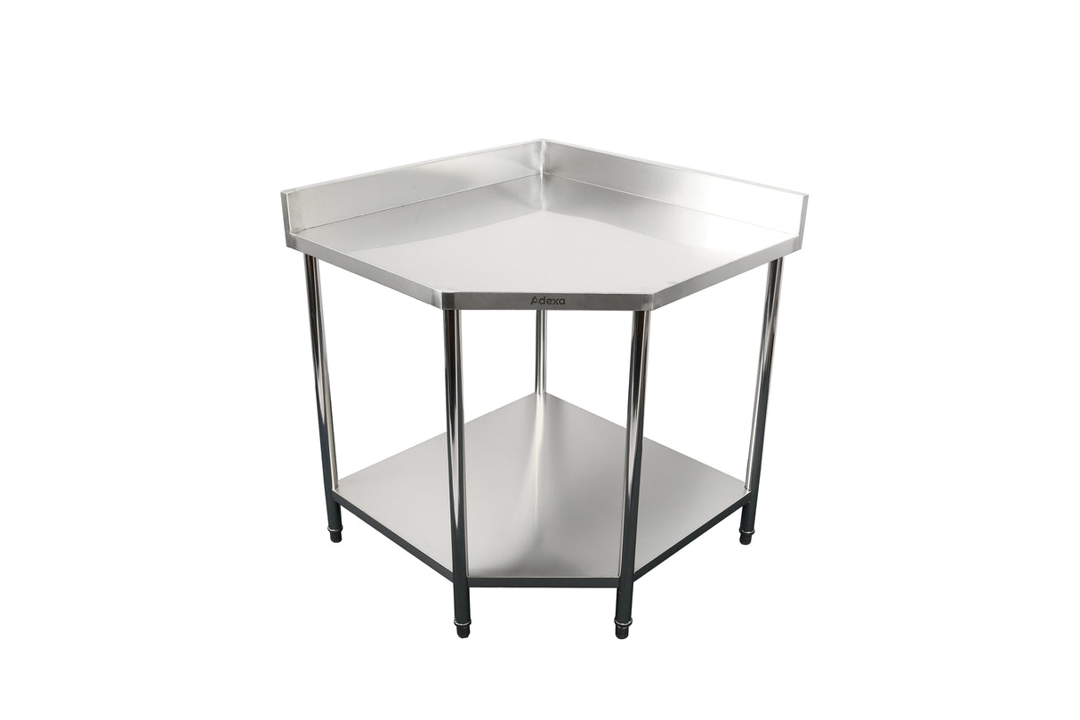 CUBO Stainless Steel Corner Work Table with Backsplash 900mm CS-CS