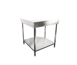 CUBO Stainless Steel Corner Work Table with Backsplash 900mm CS-CS