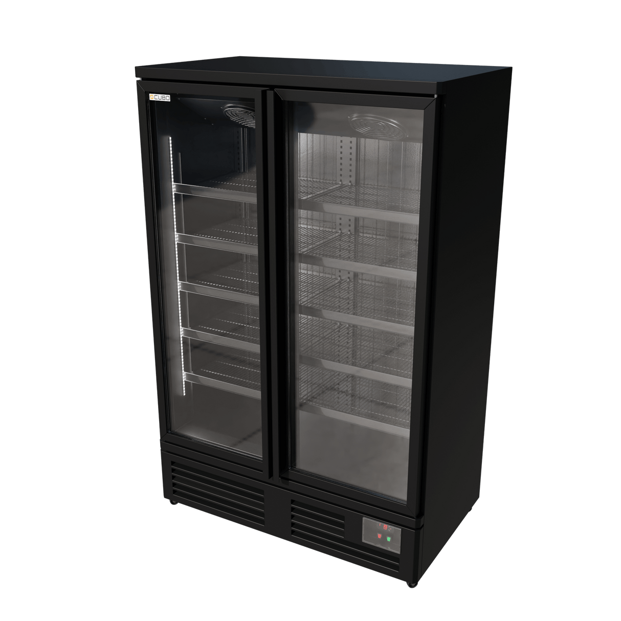 Cubo Gefrierschrank, 810 l, Schwarzer Innenraum mit LED-Beleuchtung, 2 Türen mit 10 Einlegeböden, Energieeffizient, CS-SU13B