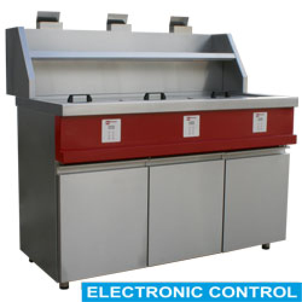 Diamond Gas fryer HEAVY DUTY, 3 round tanks, electronic - MIKA/3-ELX