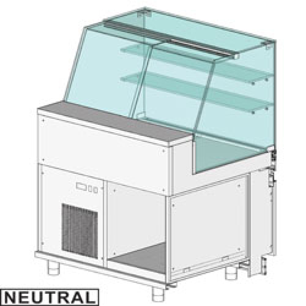 Diamond Präsentationstheke neutral x Bäckerei EN &amp; GN, hoch Glas - PA10X