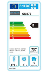 Polar 1 Door and 2 Drawer Counter Fridge 228Ltr - GD873 Refrigerated Counters - Single Door Polar