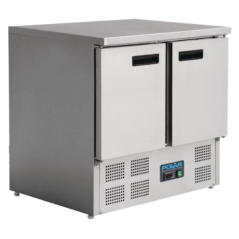 Polar 2 Door Compact Counter Fridge 240Ltr - U636 Refrigerated Counters - Double Door Polar