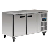 Polar 2 Door Counter Fridge 282Ltr - G596 Refrigerated Counters - Double Door Polar