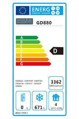 Polar 2 Door Slimline Freezer 960 Ltr - GD880 Refrigeration Uprights - Double Door Polar