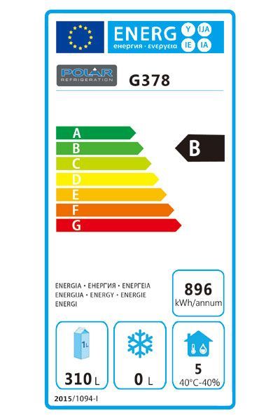 Polar 3 Door Counter Fridge 339 Ltr - G378 Refrigerated Counters - Triple Door Polar