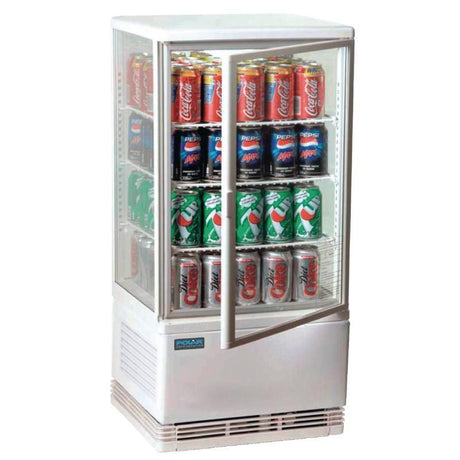 Polar Chilled Display Cabinet White 68 Ltr - G619 Refrigerated Floor Standing Display Polar