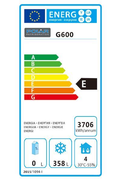 Polar Counter Freezer 417 Ltr - G600 Refrigerated Counters - Triple Door Polar