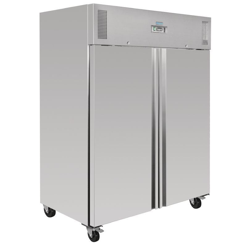 Polar Heavy Duty Double Door Fridge Stainless Steel 1300Ltr - U634 Refrigeration Uprights - Double Door Polar