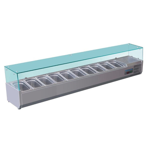 Polar Refrigerated Counter Top Servery Prep Unit 10x 1/4GN - G611 VRX Topping Units Polar