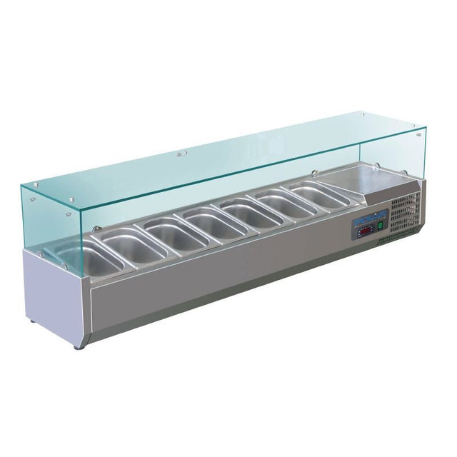 Polar Refrigerated Counter Top Servery Prep Unit 7x 1/4GN - G609 VRX Topping Units Polar