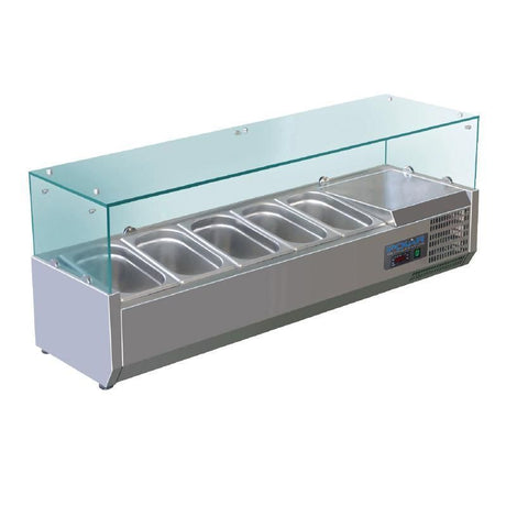 Polar Refrigerated Countertop Servery Prep Unit 5x 1/4GN - G608 VRX Topping Units Polar