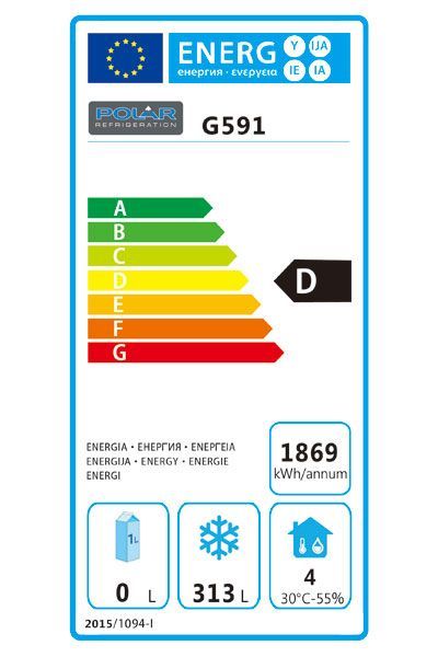 Polar Single Door Slimline Freezer 440 Ltr - G591 Refrigeration Uprights - Single Door Polar