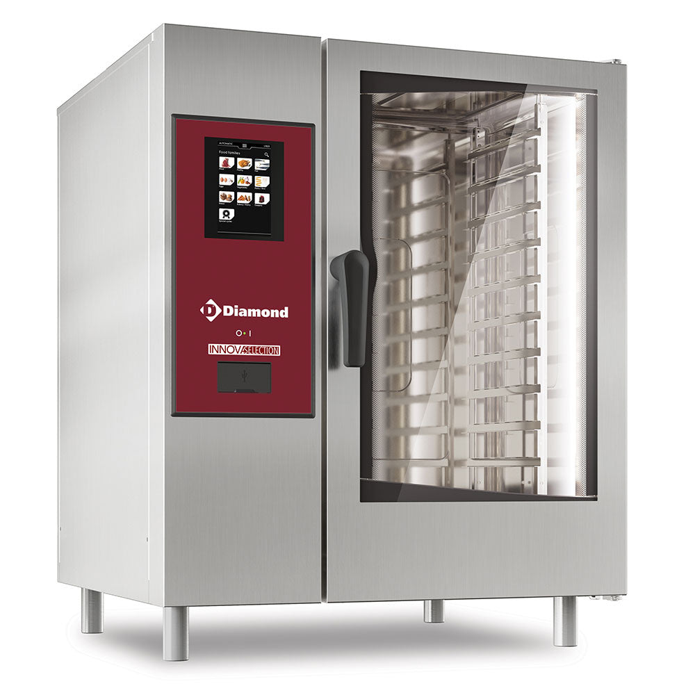 Diamond Gas oven "TOUCH" directe stoom en convectie 10x GN 1/1+Reiniging - SDGT/XC-10