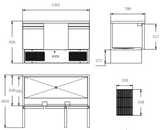 Cubo Edelstahl-Zubereitungstisch / Saladette mit 3 Türen und Edelstahl-Arbeitsplatte – 136,5 cm – CS-S903SSTOP