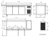 CUBO Vorbereitungswerkbank 417L - 3-türiger Thekenkühlschrank - Edelstahl - 1795(B) x 700(T)mm - CS-GN3100TN