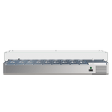 Cubo Refrigerated Counter Top Display Case / Preparation Top - GN1/4 x 10 GN pan and lid - Glass Surround - 2000 x 395 - CS-VRX2000/380