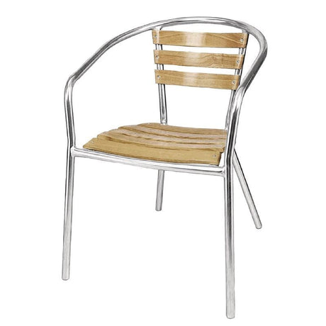 Bolero Aluminium and Ash Chairs 730mm (Pack of 4) - U421 Chairs Bolero