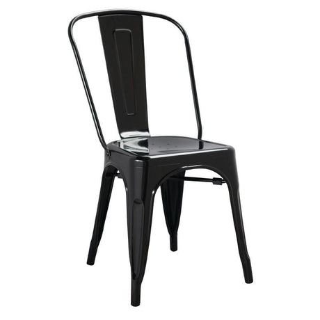 Bolero Bistro Side Chairs Steel Black (Pack of 4) - GL331 Chairs Bolero