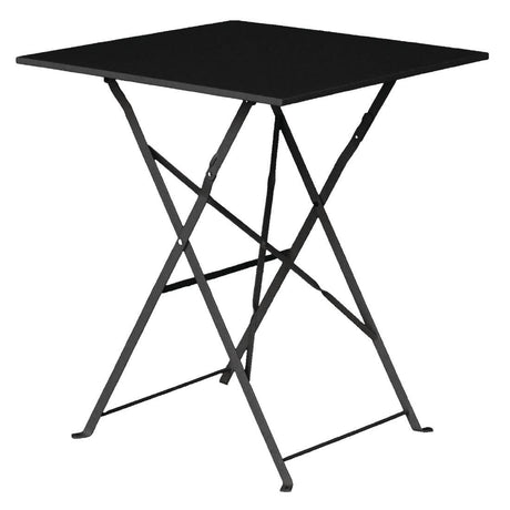 Bolero Black Square Pavement Style Steel Table - GK989 Dining Furniture Bolero