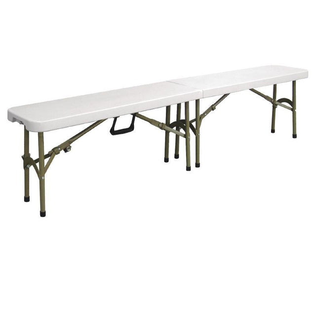 Bolero Centre Folding Bench White 6ft - Y817 Folding Utility Furniture Bolero