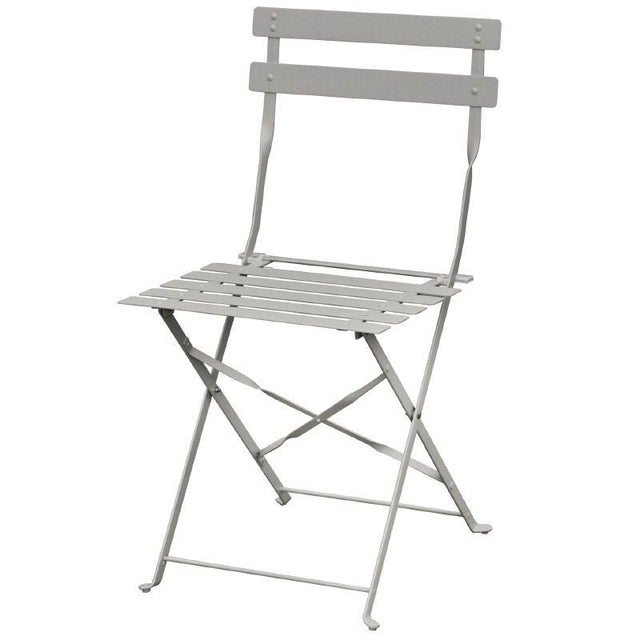 Bolero Pavement Style Steel Chairs Grey (Pack of 2) - GH551 Chairs Bolero