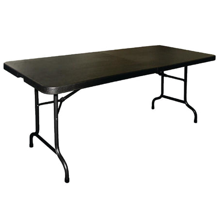 Bolero Rectangular Centre Folding Utility Table Black 6ft (Single) - CB518 Folding Utility Furniture Bolero