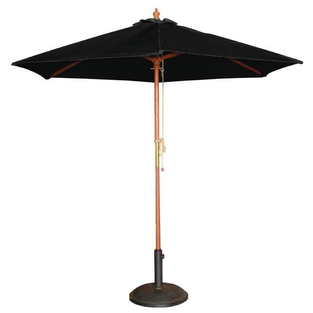 Bolero Round Black Parasol 2.5m Diameter - CB514 Parasols and Sunloungers Bolero