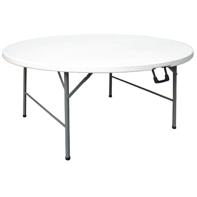 Bolero Round Centre Folding Table White 5ft (Single) - CC506 Folding Utility Furniture Bolero