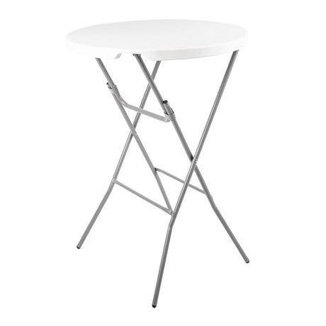 Bolero Round Poseur Folding Table White 800mm (Single) - DL046 Folding Utility Furniture Bolero