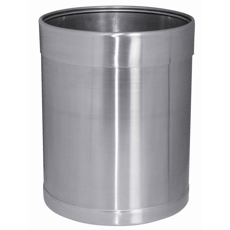 Bolero Stainless Steel Waste Paper Bin - CF130 Bedroom and Bathroom Bins Bolero