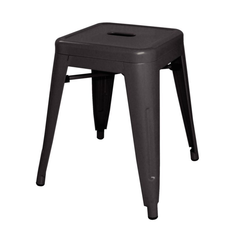 Bolero Steel Bistro Low Stools Black (Pack of 4) - DL880 Stools Bolero