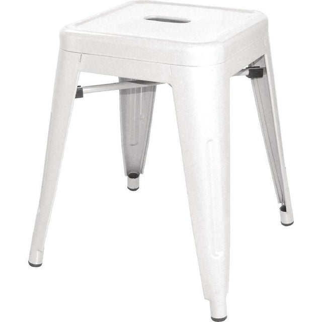 Bolero Steel Bistro Low Stools White (Pack of 4) - DL869 Stools Bolero