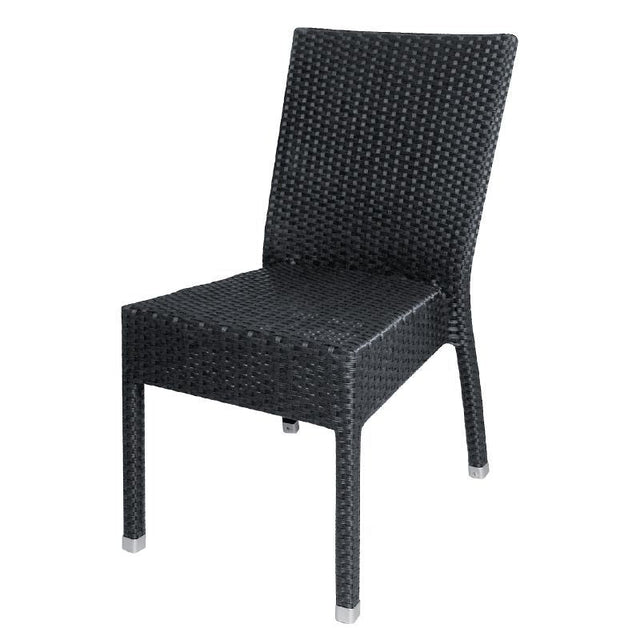 Bolero Wicker Side Chairs Charcoal (Pack of 4) - CF159 Chairs Bolero