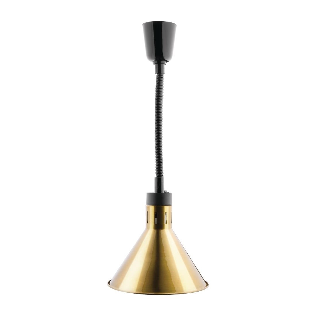 Buffalo Conical Retractable Heat Shade Pale Gold Finish - DY465 Hanging Food Heat Lamps Buffalo