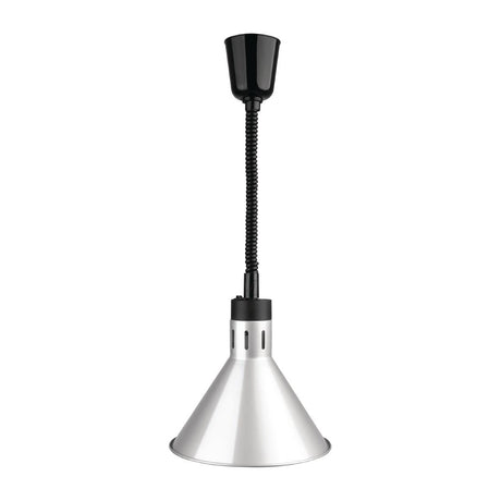 Buffalo Conical Retractable Heat Shade Silver Finish - DY464 Hanging Food Heat Lamps Buffalo