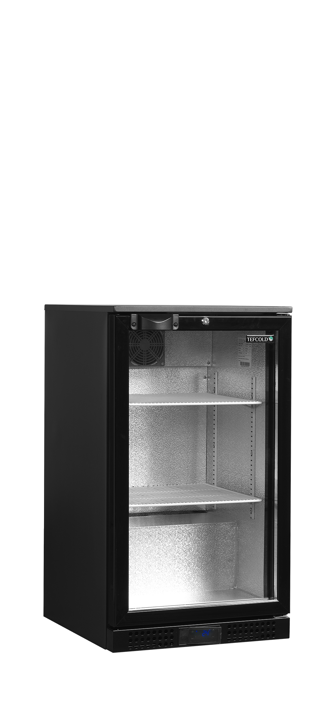 TEFCOLD Bar Fridge Single Glass Door - Black - Reversible Door - Bottles 330ml pcs 70 - DB105H