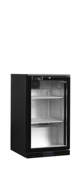 TEFCOLD Bar Fridge Single Glass Door - Black - Reversible Door - Bottles 330ml pcs 70 - DB105H