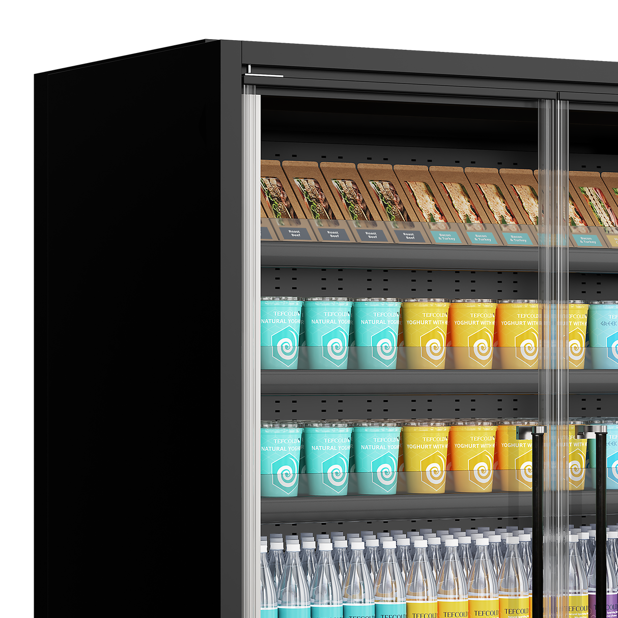 TEFCOLD Multideck cooler, supermarket - Galaxy+ GP14FGD Black