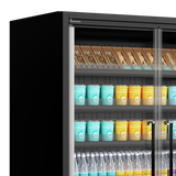 TEFCOLD Multideck cooler, supermarket - Galaxy+ GP14FGD Black