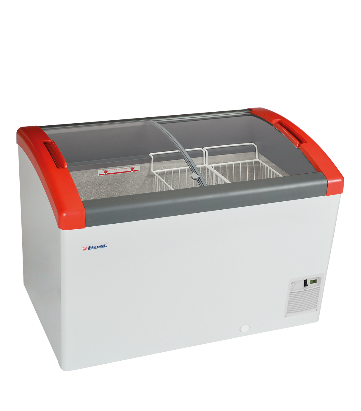 Elcold Chest freezer with sliding lids - FOCUS 106 RED