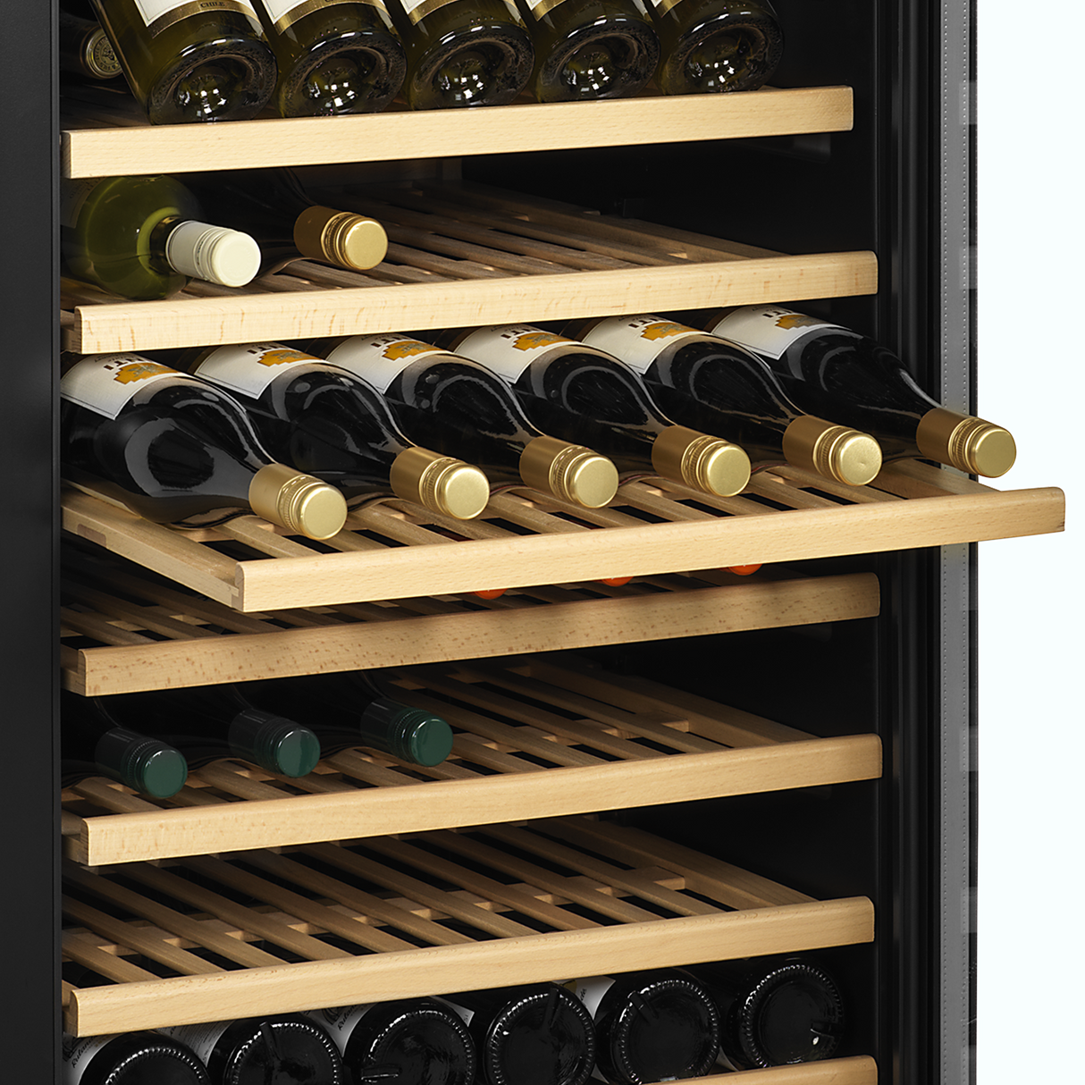 TEFCOLD Wine cooler - Stainless Steel - Wooden Shelves - Low Noise Level - W295mm x D570mm x H860mm - TFW100-S