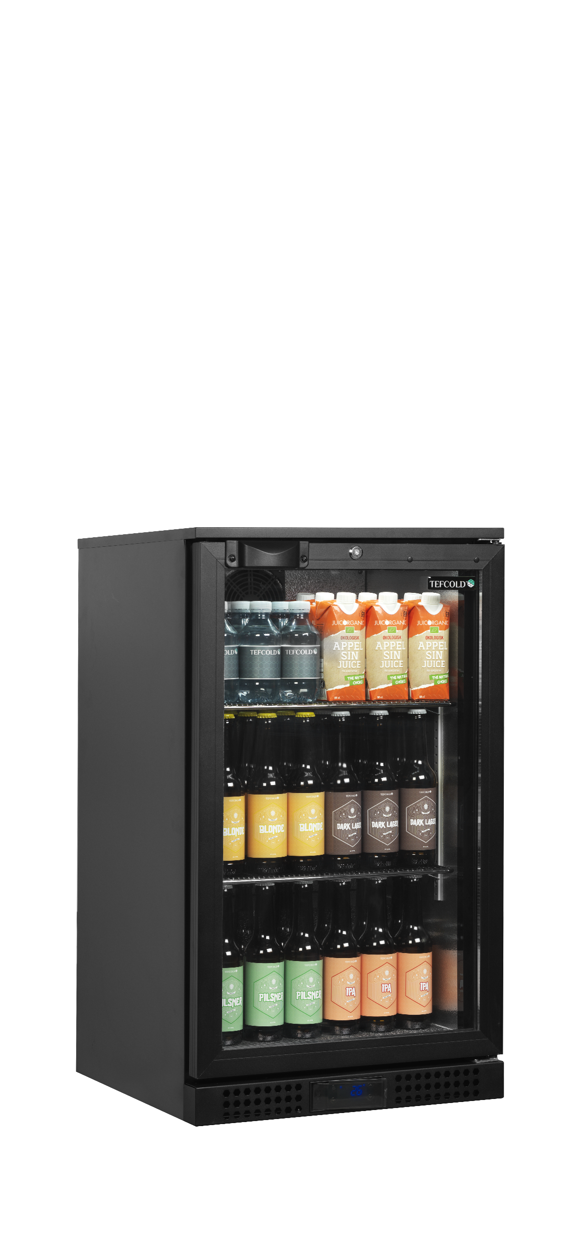 TEFCOLD Reversible Glass Door Bar Fridge - Energy Efficient - LED Lighting - Bottles 330ml pcs 70 - BA6H