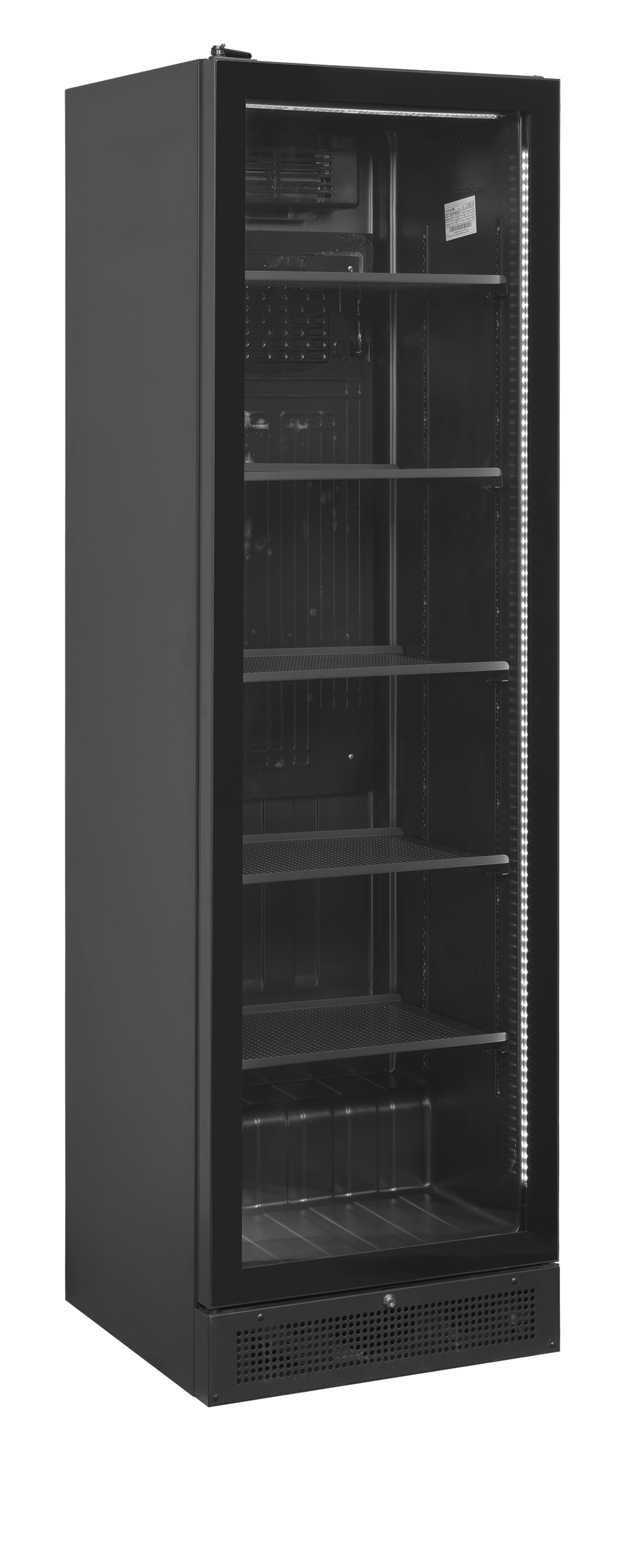 TEFCOLD Zwarte displaykoeler, scharnierend aan de linkerzijde - SCU1425 FRAMELESS L/H