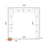 TEFCOLD Cold room panels 80 mm - without floor - CR 300x300x212 NF